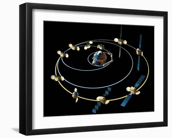 Satellite Launch Sequence Diagram-David Ducros-Framed Photographic Print