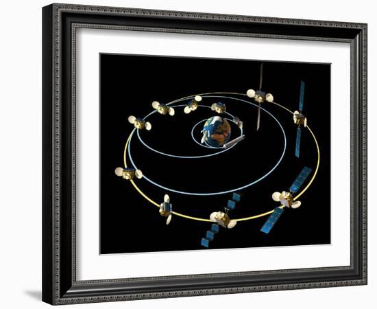 Satellite Launch Sequence Diagram-David Ducros-Framed Photographic Print