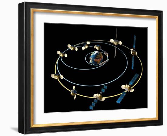 Satellite Launch Sequence Diagram-David Ducros-Framed Photographic Print