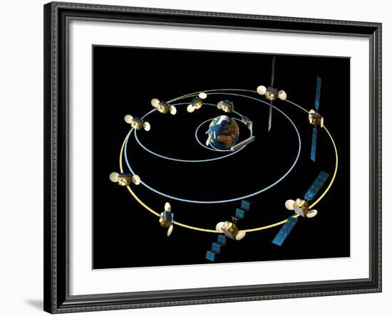Satellite Launch Sequence Diagram-David Ducros-Framed Photographic Print