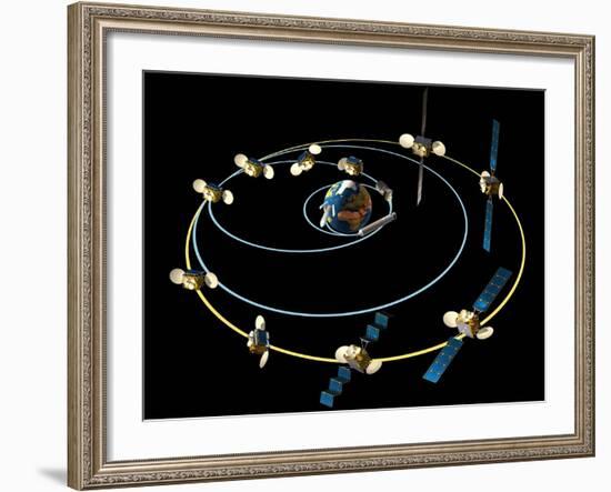 Satellite Launch Sequence Diagram-David Ducros-Framed Photographic Print