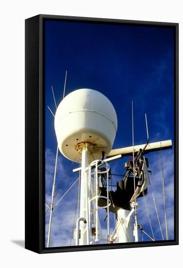 Satellite Receiver on Board the Golar Petrograde-David Parker-Framed Premier Image Canvas