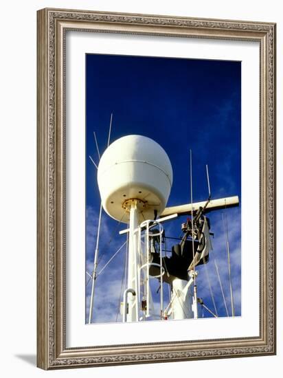 Satellite Receiver on Board the Golar Petrograde-David Parker-Framed Photographic Print