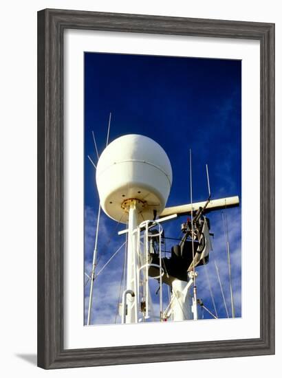 Satellite Receiver on Board the Golar Petrograde-David Parker-Framed Photographic Print