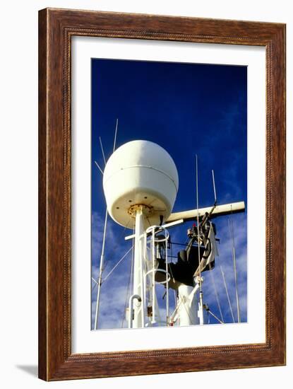 Satellite Receiver on Board the Golar Petrograde-David Parker-Framed Photographic Print