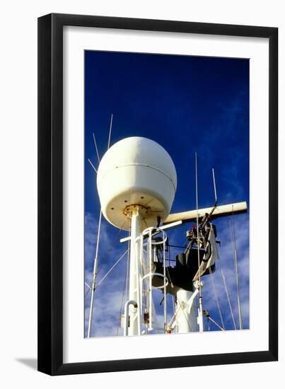 Satellite Receiver on Board the Golar Petrograde-David Parker-Framed Photographic Print