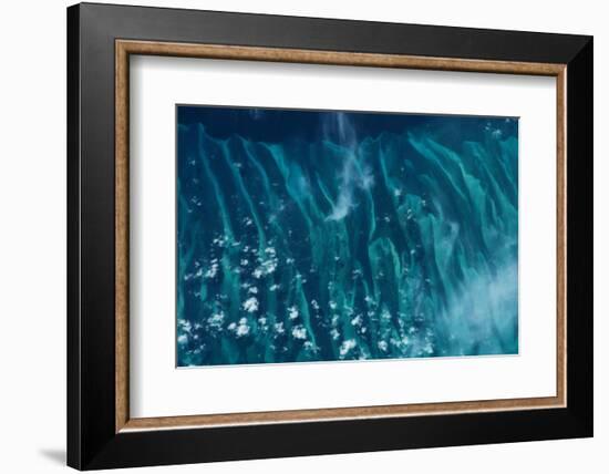 Satellite view of Atlantic Ocean near Elethura, Bahamas-null-Framed Photographic Print