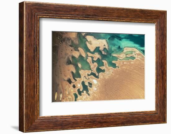 Satellite view of Balkan coastal area of Turkmenistan-null-Framed Photographic Print