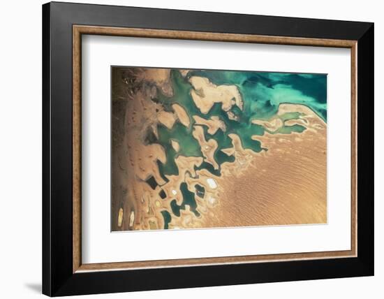 Satellite view of Balkan coastal area of Turkmenistan-null-Framed Photographic Print