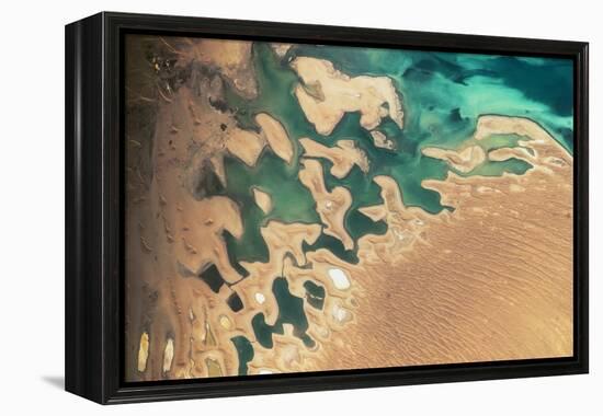 Satellite view of Balkan coastal area of Turkmenistan-null-Framed Premier Image Canvas