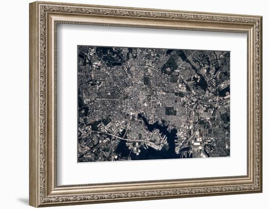 Satellite view of Baltimore, Maryland, USA-null-Framed Photographic Print