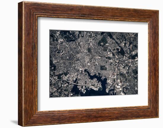 Satellite view of Baltimore, Maryland, USA-null-Framed Photographic Print