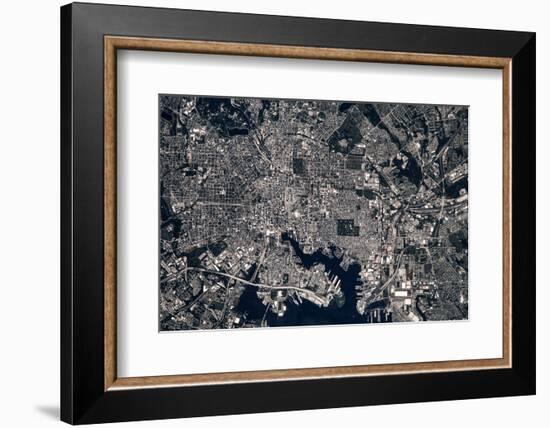 Satellite view of Baltimore, Maryland, USA-null-Framed Photographic Print