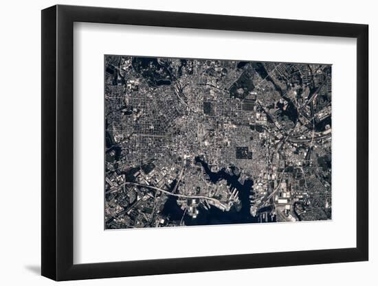 Satellite view of Baltimore, Maryland, USA-null-Framed Photographic Print