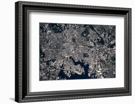 Satellite view of Baltimore, Maryland, USA-null-Framed Photographic Print