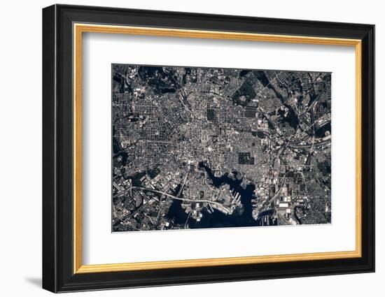 Satellite view of Baltimore, Maryland, USA-null-Framed Photographic Print