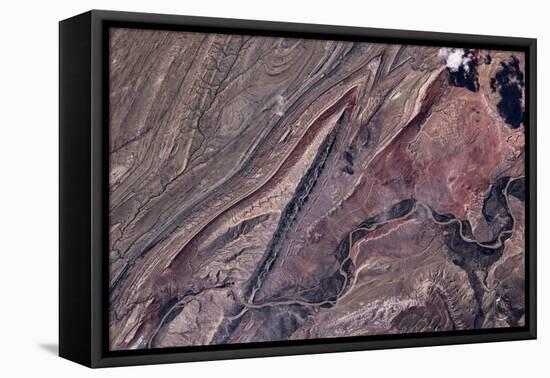 Satellite view of Big Horn, Wyoming, USA-null-Framed Premier Image Canvas