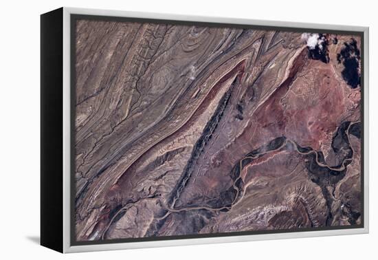 Satellite view of Big Horn, Wyoming, USA-null-Framed Premier Image Canvas