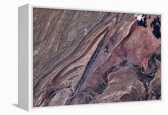 Satellite view of Big Horn, Wyoming, USA-null-Framed Premier Image Canvas