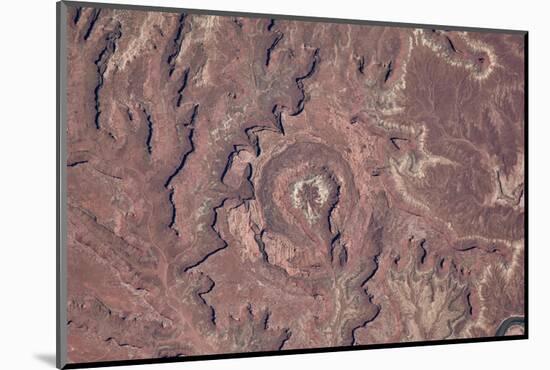 Satellite view of canyons near Moab, Canyonlands National Park, San Juan County, Utah, USA-null-Mounted Photographic Print