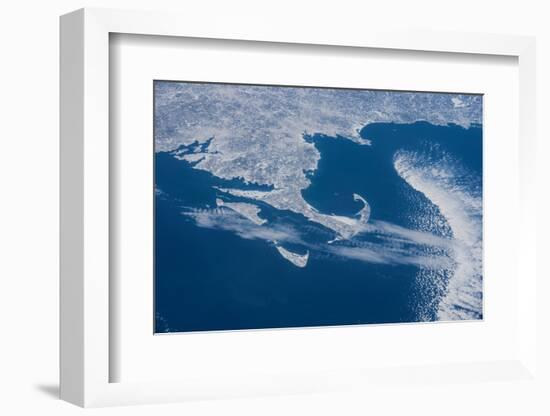 Satellite view of Cape Cod Area in winter, Massachusetts, USA-null-Framed Photographic Print