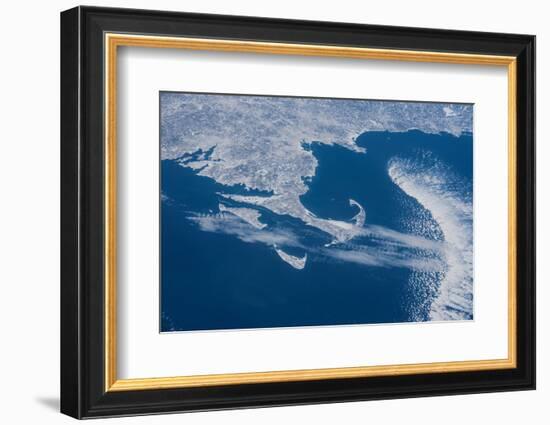 Satellite view of Cape Cod Area in winter, Massachusetts, USA-null-Framed Photographic Print