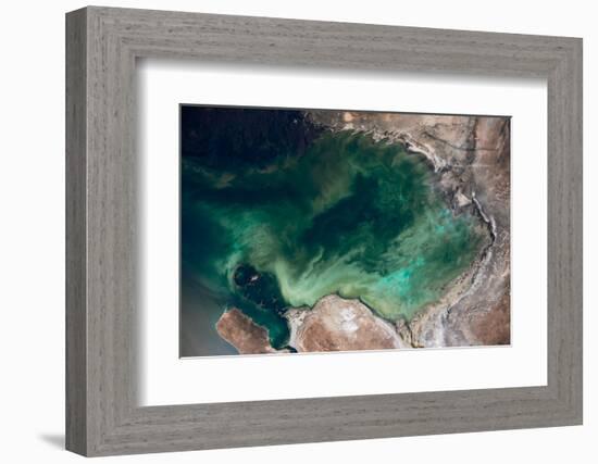 Satellite view of Caspian Sea and Coastal Area, Kazakhstan-null-Framed Photographic Print