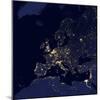 Satellite View of City Lights in Several European and Nordic Cities-null-Mounted Photographic Print