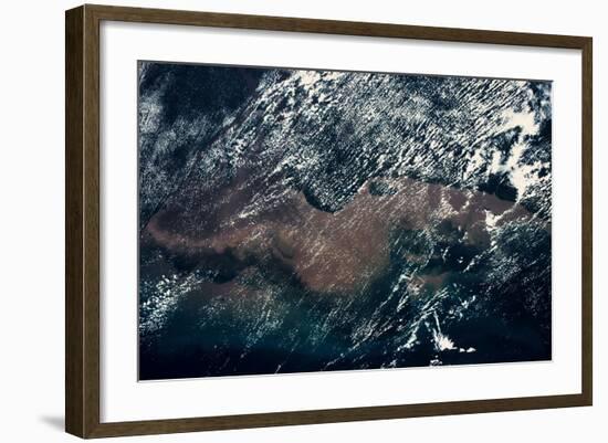 Satellite view of clouds over French Guiana Region-null-Framed Photographic Print