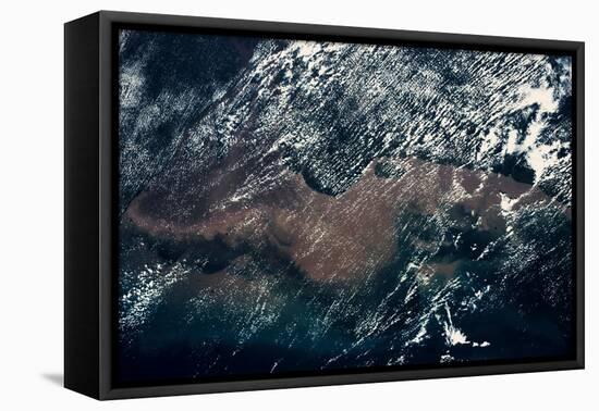 Satellite view of clouds over French Guiana Region-null-Framed Premier Image Canvas