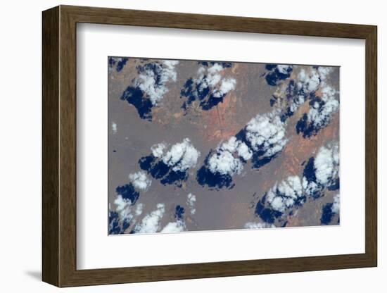 Satellite view of clouds over landscape, Kyzylorda Province, Kazakhstan-null-Framed Photographic Print