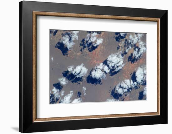 Satellite view of clouds over landscape, Kyzylorda Province, Kazakhstan-null-Framed Photographic Print