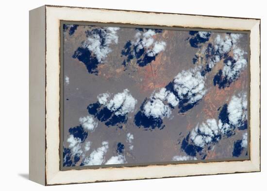 Satellite view of clouds over landscape, Kyzylorda Province, Kazakhstan-null-Framed Premier Image Canvas