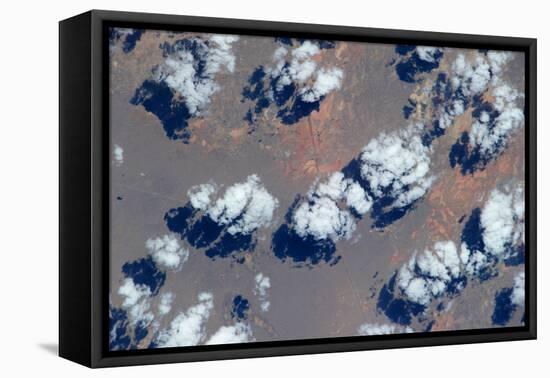 Satellite view of clouds over landscape, Kyzylorda Province, Kazakhstan-null-Framed Premier Image Canvas