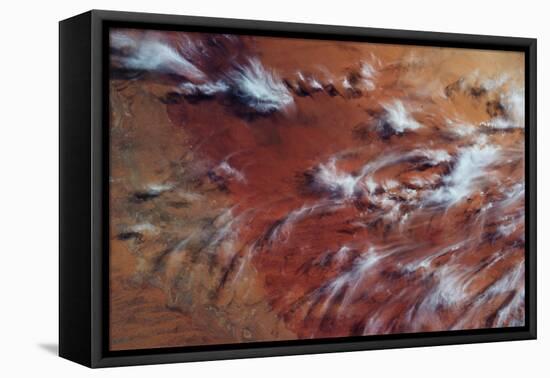 Satellite view of clouds over Tombouctou landscape, Mali-null-Framed Premier Image Canvas