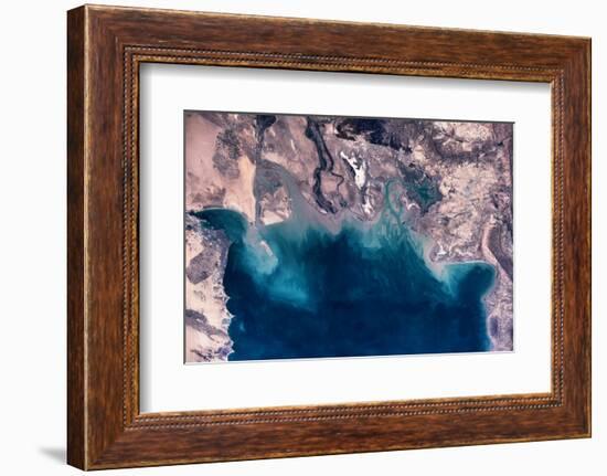Satellite view of coastal area of Kuwait, Iraq and Iran in Persian Gulf-null-Framed Photographic Print