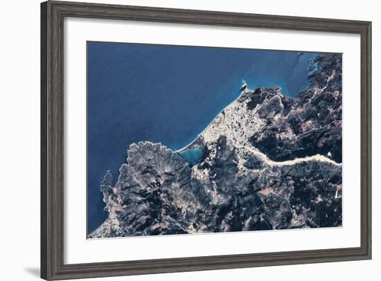 Satellite view of coastal town in Africa-null-Framed Photographic Print