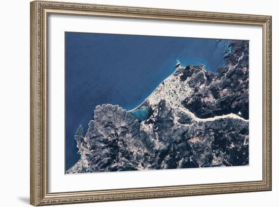 Satellite view of coastal town in Africa-null-Framed Photographic Print