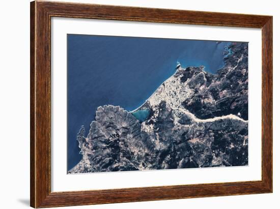 Satellite view of coastal town in Africa-null-Framed Photographic Print