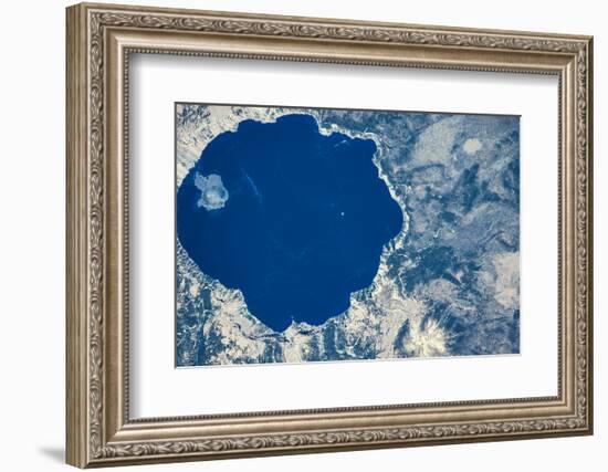 Satellite view of Crater Lake, Oregon, USA-null-Framed Photographic Print