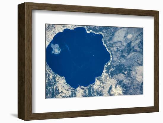 Satellite view of Crater Lake, Oregon, USA-null-Framed Photographic Print