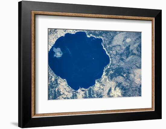 Satellite view of Crater Lake, Oregon, USA-null-Framed Photographic Print