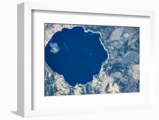 Satellite view of Crater Lake, Oregon, USA-null-Framed Photographic Print