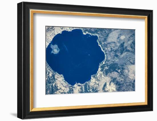 Satellite view of Crater Lake, Oregon, USA-null-Framed Photographic Print