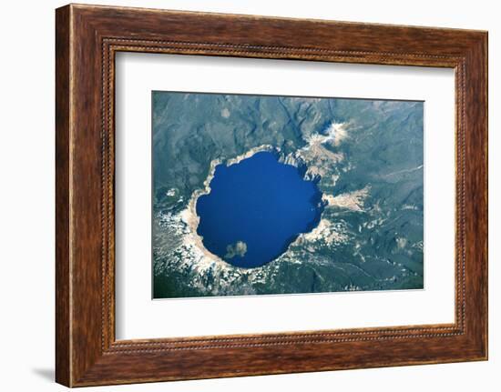 Satellite view of Crater Lake, Oregon, USA-null-Framed Photographic Print