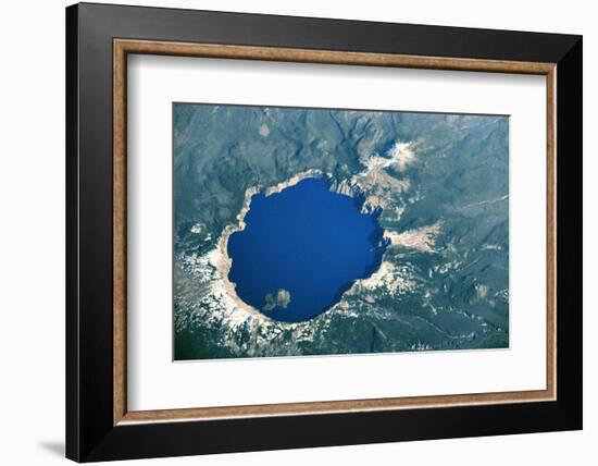 Satellite view of Crater Lake, Oregon, USA-null-Framed Photographic Print