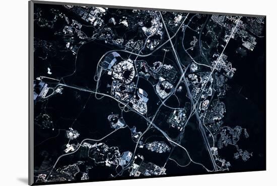 Satellite view of Disneyworld, Orlando, Florida, USA-null-Mounted Photographic Print