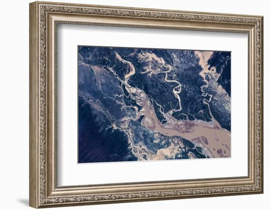 Satellite view of estuary, Camballin, Western Australia, Australia-null-Framed Photographic Print