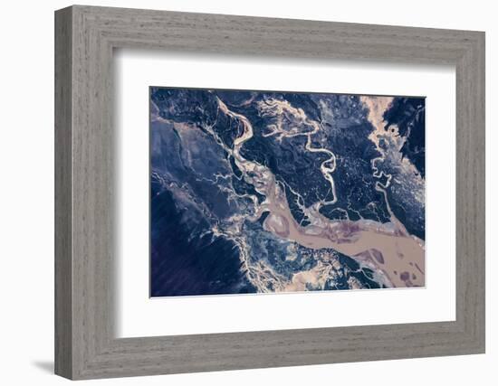 Satellite view of estuary, Camballin, Western Australia, Australia-null-Framed Photographic Print