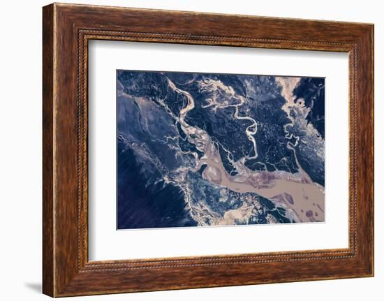 Satellite view of estuary, Camballin, Western Australia, Australia-null-Framed Photographic Print